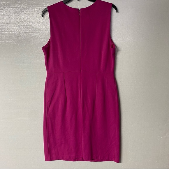Lands End Sheath Dress Women 12 Pink Cocktail Midi Scope Neck Sleeveless Casual - Picture 5 of 8